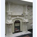 Luxury villa decoration Double tired hand carved statue marble fireplace